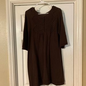 Brown, sweater dress